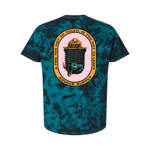 Smokey Tee : Black/Teal Tie-Dye