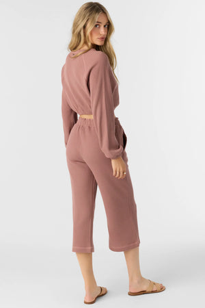 Tour Waffle Knit Cropped Lounge Pants : Burlwood