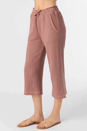 Tour Waffle Knit Cropped Lounge Pants : Burlwood