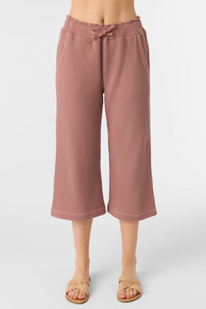 Tour Waffle Knit Cropped Lounge Pants : Burlwood