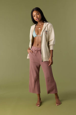 Tour Waffle Knit Cropped Lounge Pants : Burlwood