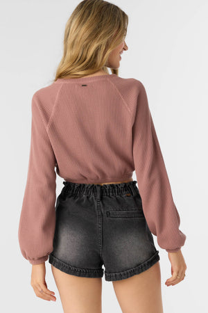 Tour Waffle Knit Slouchy Top : Burlwood