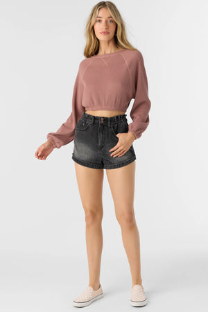 Tour Waffle Knit Slouchy Top : Burlwood