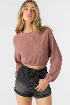 Tour Waffle Knit Slouchy Top : Burlwood