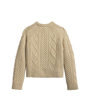 Fisherman Pullover Sweater - Tan Donegal