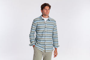 Mexicali Knit Overshirt - Olive/Multi