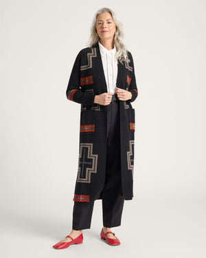 Lambswool Duster Sweater - Black Red SanMiguel