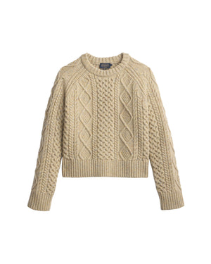 Fisherman Pullover Sweater - Tan Donegal