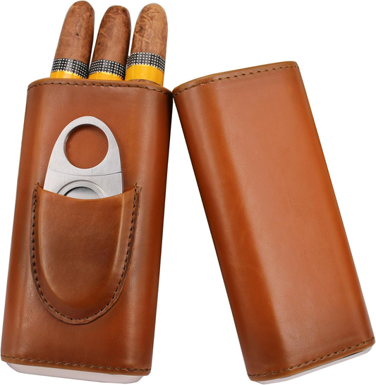 Genuine Leather Travel Cigar Case