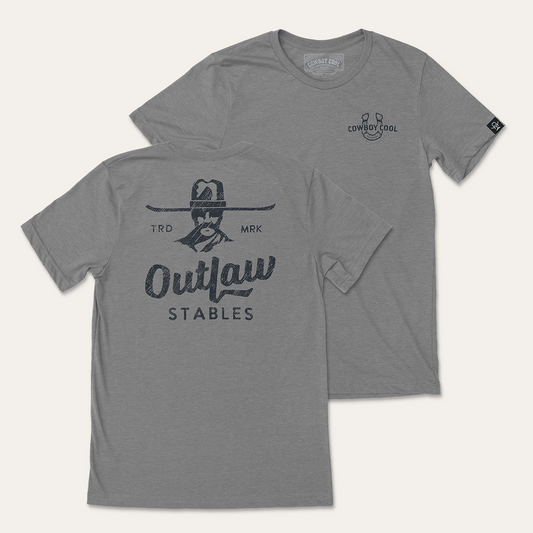 Outlaw Stables T-Shirt Deep Heather Gray