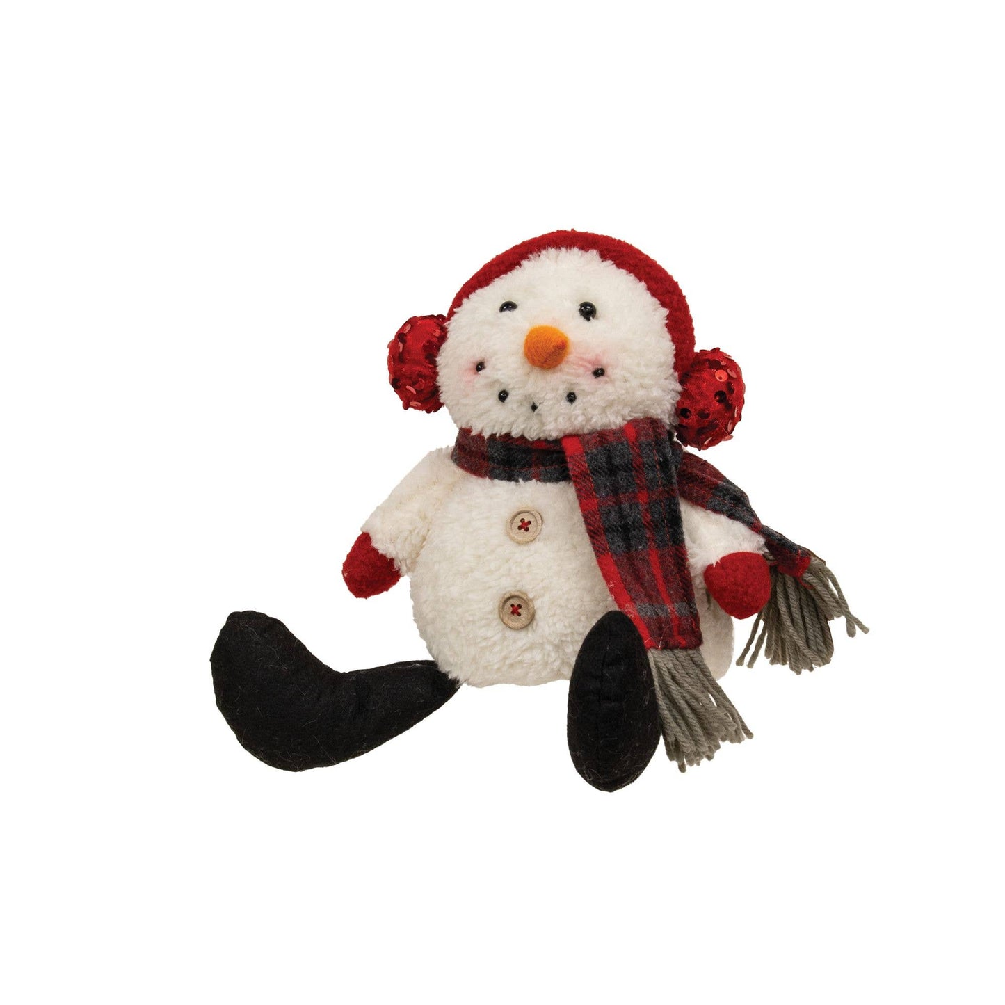 Sitting Winter Plaid Snowman