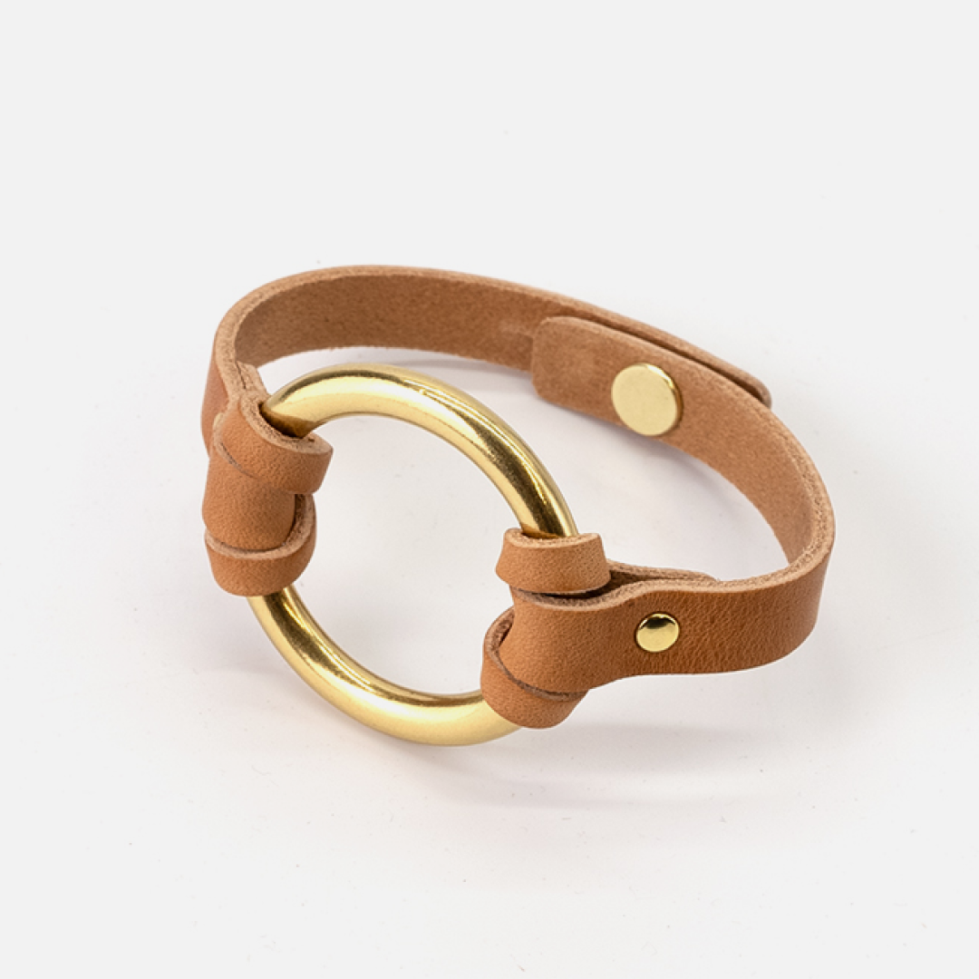 Chinati O-Ring Bracelet: Medium / Natural / Brass