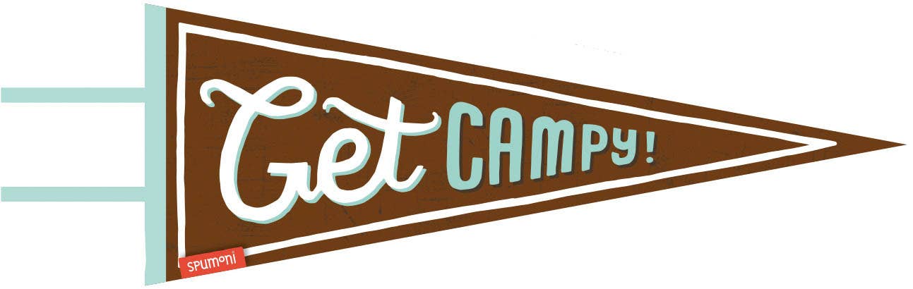 Get Campy (large pennant, Vintage-styled Screen Printed)