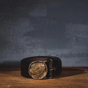 Brass Bonehead Belt Buckle