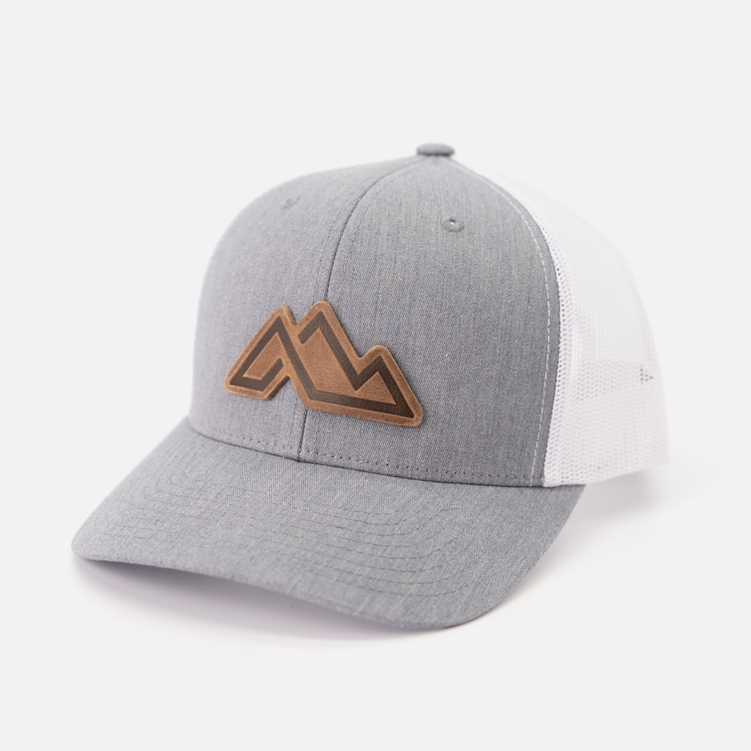 Mountain Icon Hat: Heather Gray/White