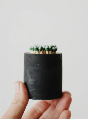 Concrete Match Holder | Match Striker: Black