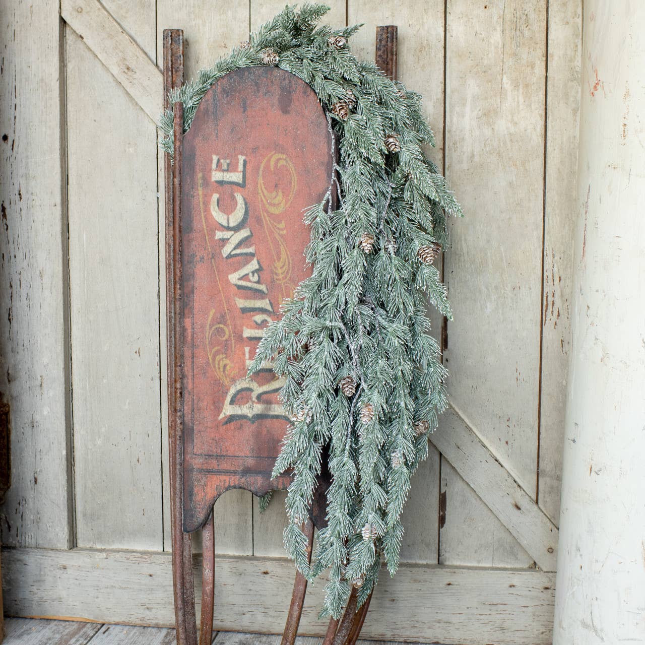 54" DRAPING WHITE ANGEL PINE SPRAY