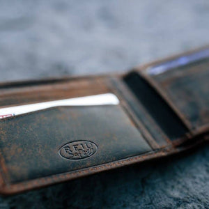 letaher bi fold wallet RFID