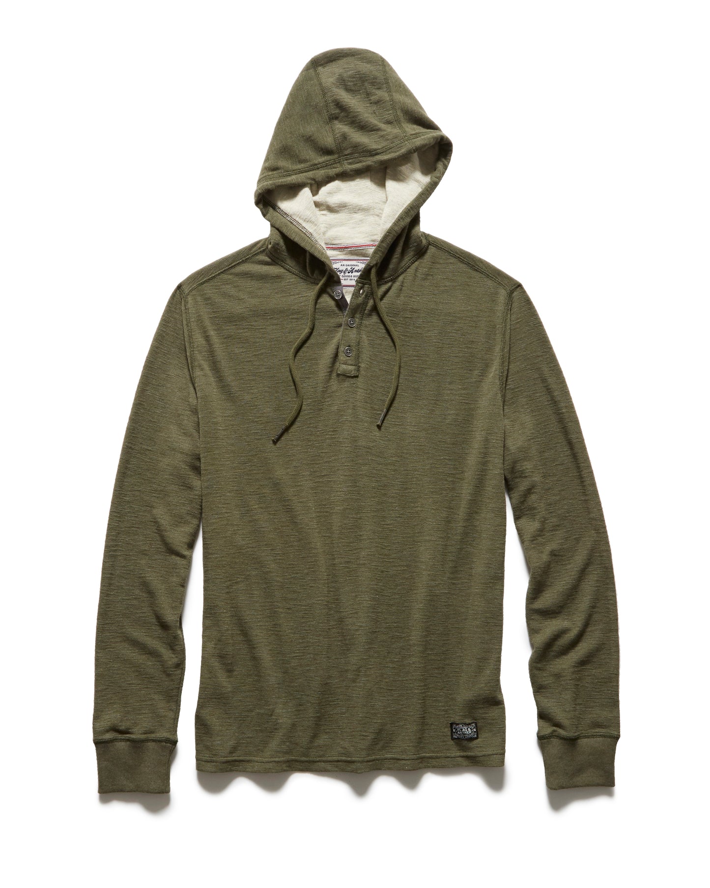 Flag and Anthem Green Henley Hoodie