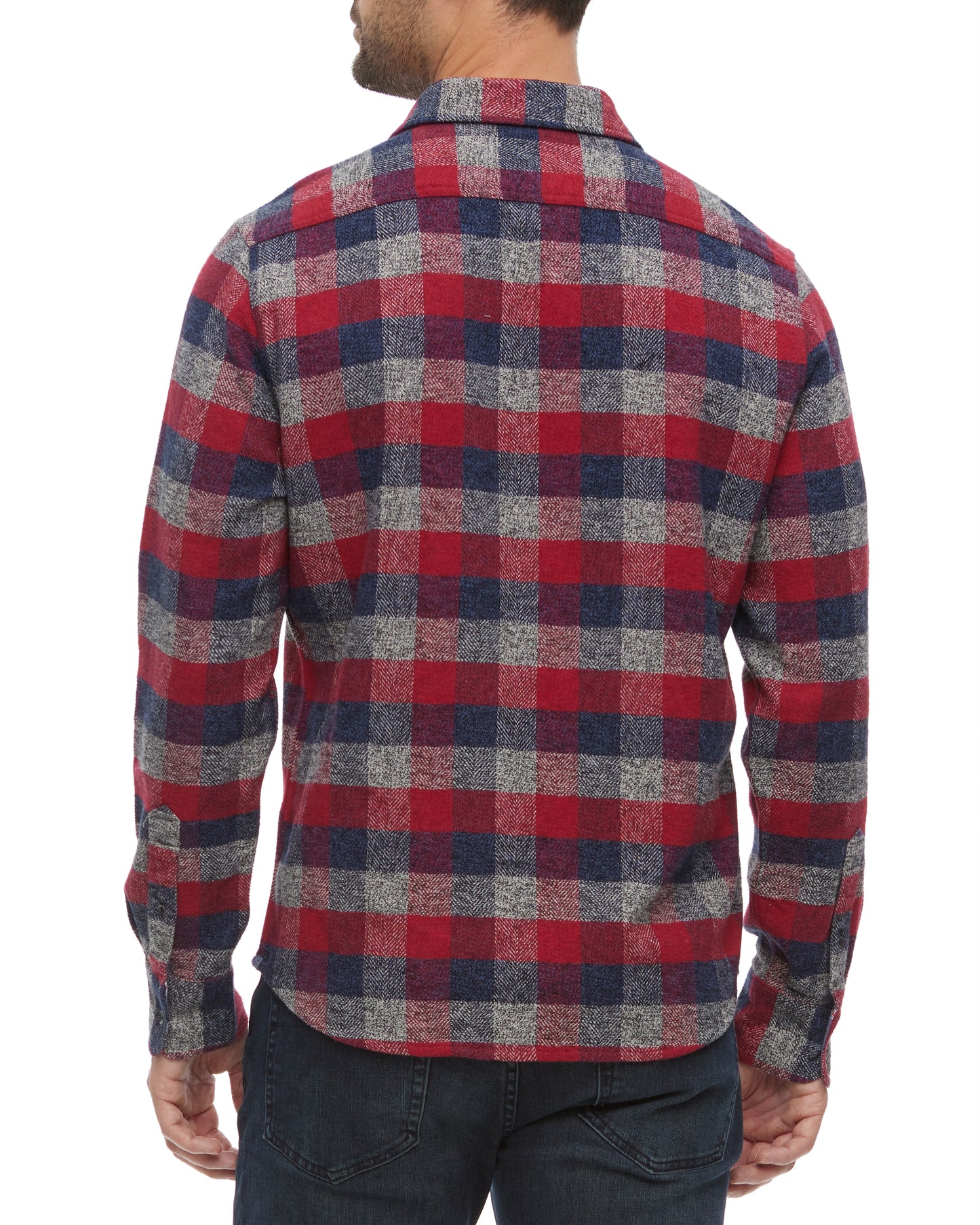 Flag and Anthem Red and Blue Square Pattern Flannel