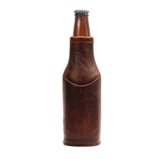 Campaign Leather Bottle Koozie: Whiskey