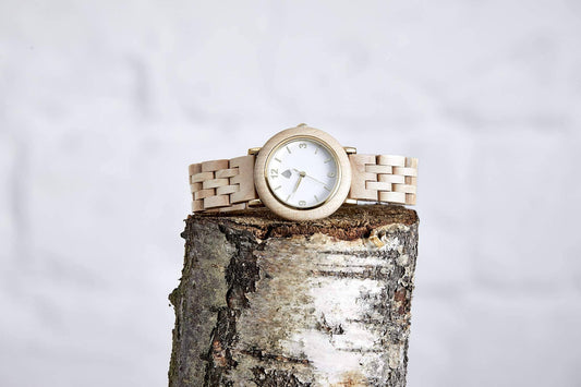 The Birch - Handmade Recycled Natural Wood Wristwatch