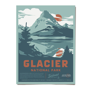 Glacier National Parks Poster 12x16