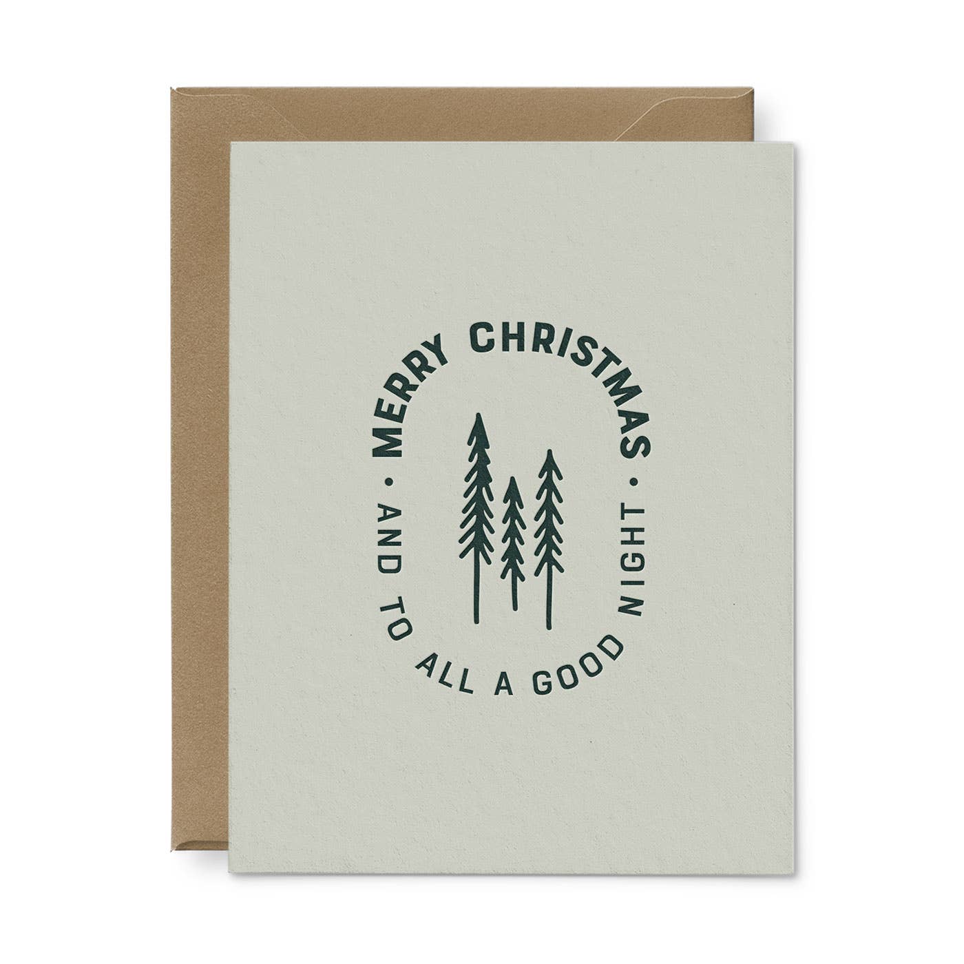 Merry Christmas With Trees Greeting Card - Single