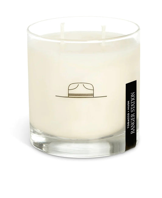 Ranger Station Candle + Whiskey Tumbler- Tobacco + Musk