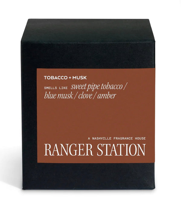 Ranger Station Candle + Whiskey Tumbler- Tobacco + Musk