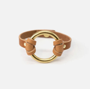O-Ring Leather Bracelet - Natural