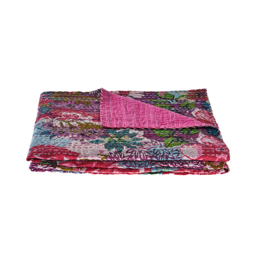 Floral Kantha Blanket Handmade